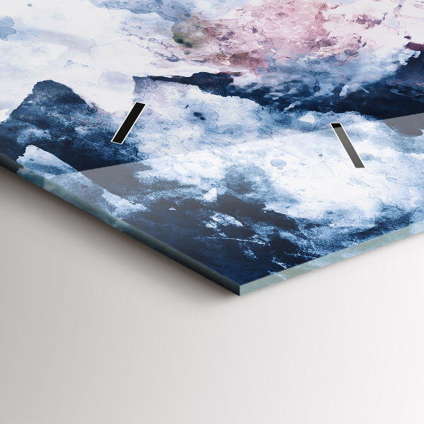 Glass wall clock rectangular Abstract mountain ranges