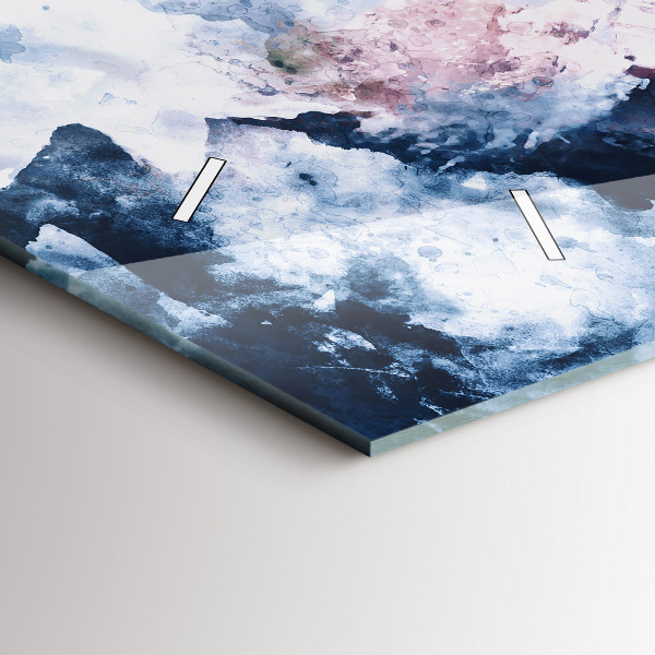 Glass wall clock rectangular Abstract mountain ranges