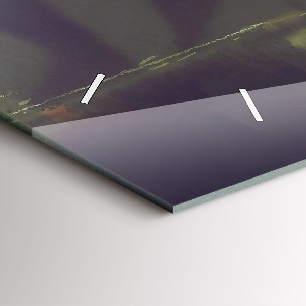 Glass wall clock rectangular People with umbrellas