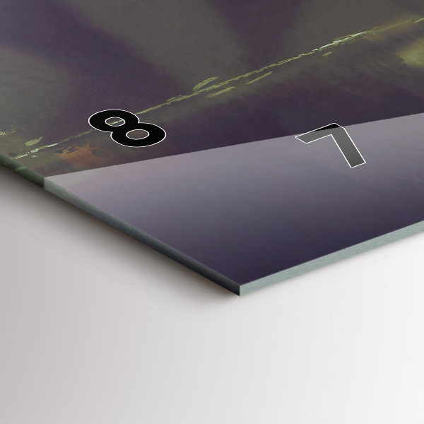 Glass wall clock rectangular People with umbrellas