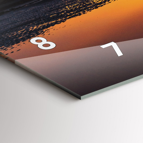 Glass wall clock rectangular Runner and sunset