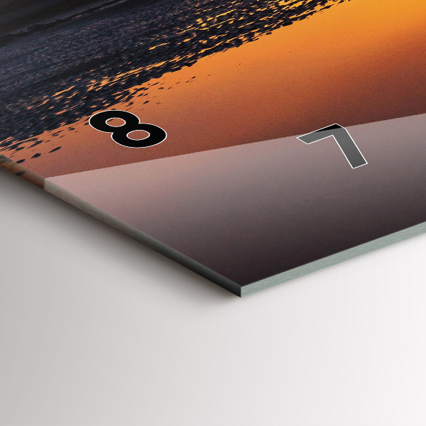 Glass wall clock rectangular Runner and sunset