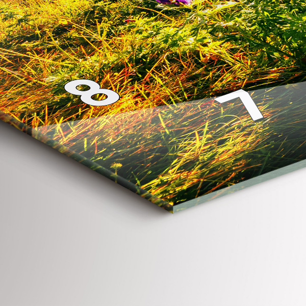 Glass wall clock rectangular Lavender Meadow