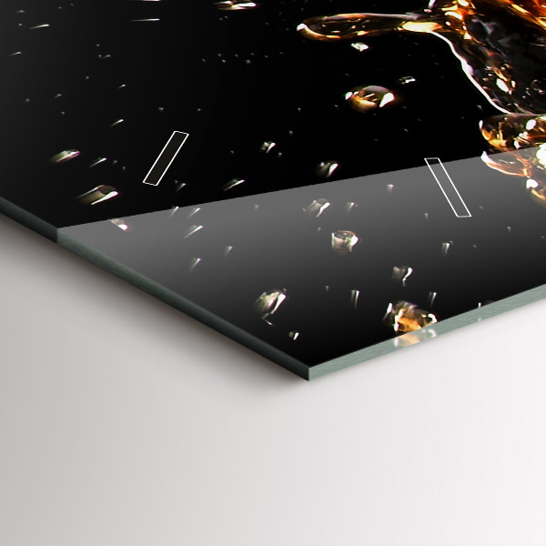 Glass wall clock rectangular Drink with ice