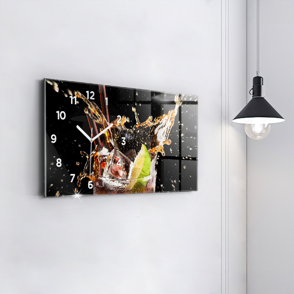Glass wall clock rectangular Drink with ice