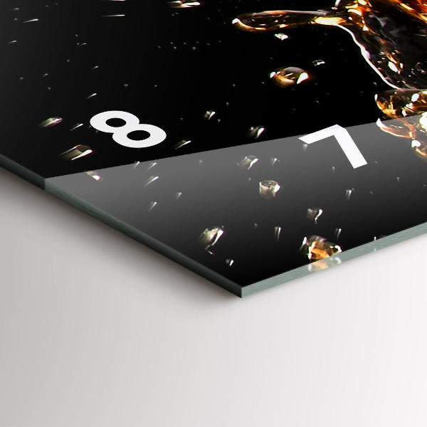 Glass wall clock rectangular Drink with ice