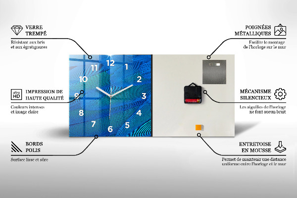 Glass wall clock rectangular Drink with ice