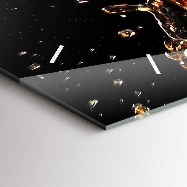 Glass wall clock rectangular Drink with ice