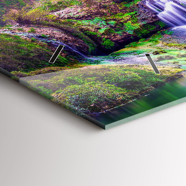 Glass wall clock rectangular Jiulong Waterfall China