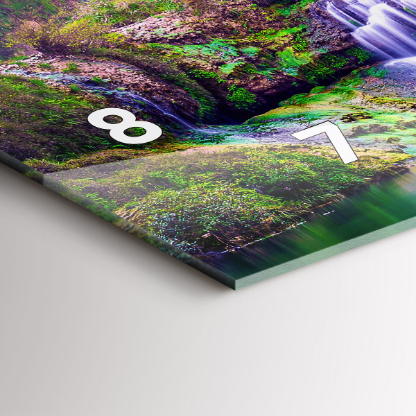 Glass wall clock rectangular Jiulong Waterfall China