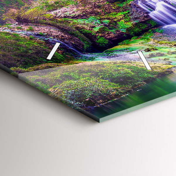 Glass wall clock rectangular Jiulong Waterfall China