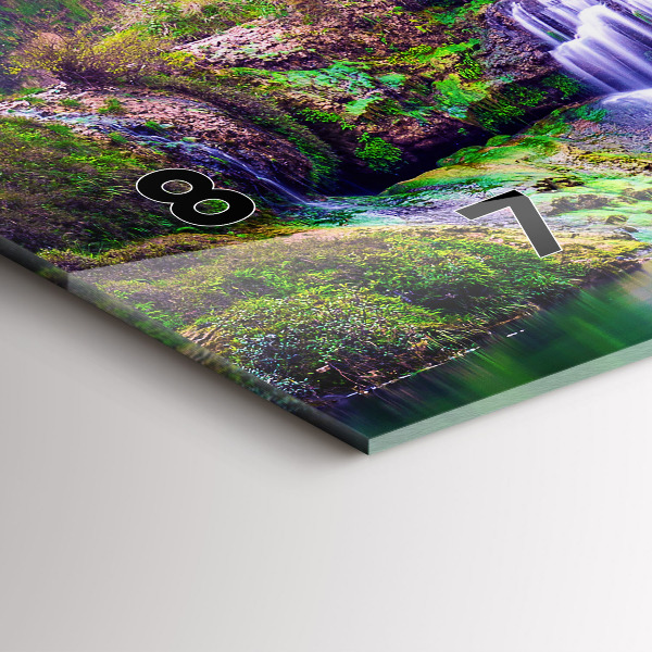 Glass wall clock rectangular Jiulong Waterfall China