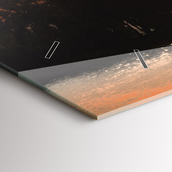 Glass wall clock rectangular Sunset Palm Trees Holidays