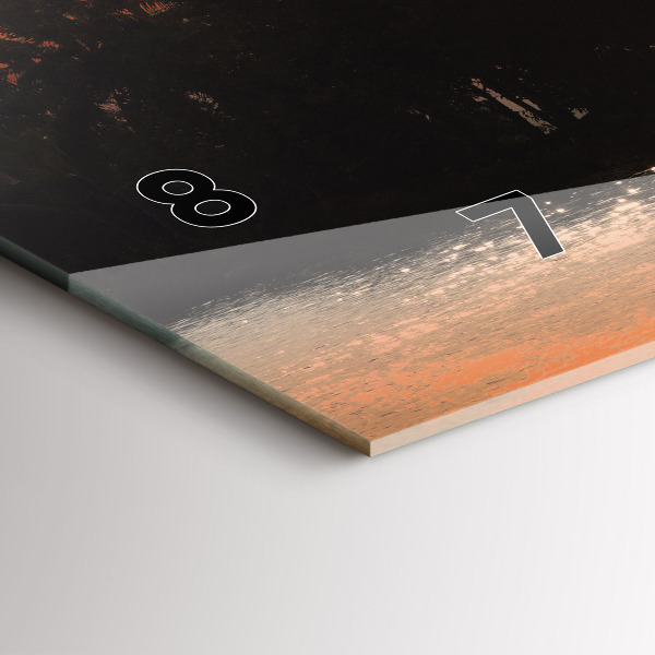 Glass wall clock rectangular Sunset Palm Trees Holidays