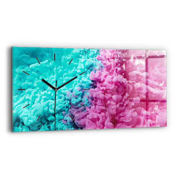 Glass wall clock rectangular Modern art - spots