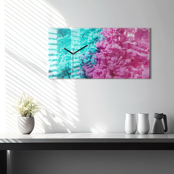 Glass wall clock rectangular Modern art - spots