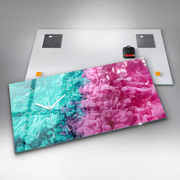 Glass wall clock rectangular Modern art - spots