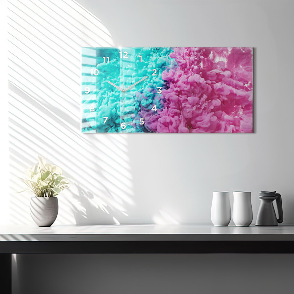 Glass wall clock rectangular Modern art - spots