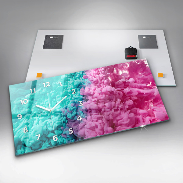 Glass wall clock rectangular Modern art - spots
