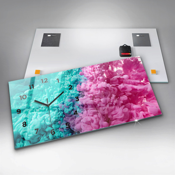 Glass wall clock rectangular Modern art - spots