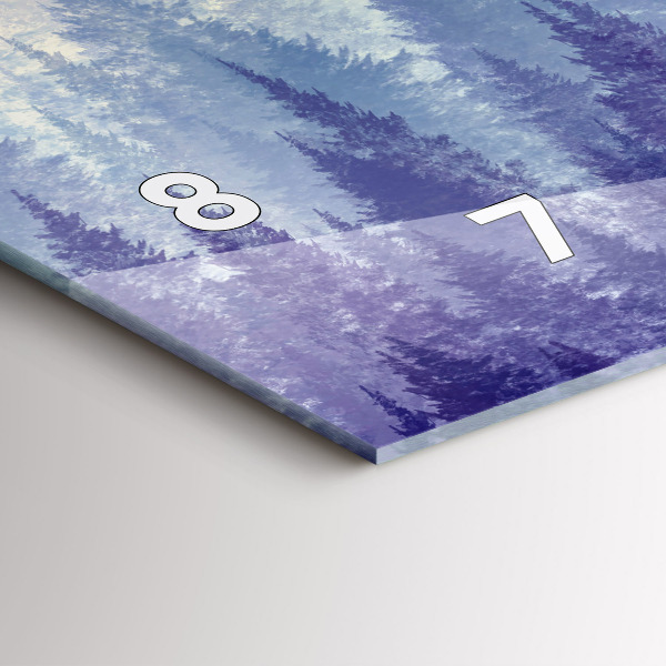 Glass wall clock rectangular Forest in the Fog