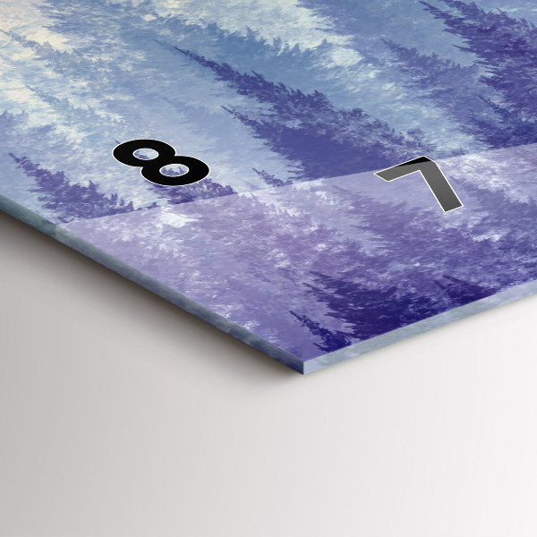 Glass wall clock rectangular Forest in the Fog