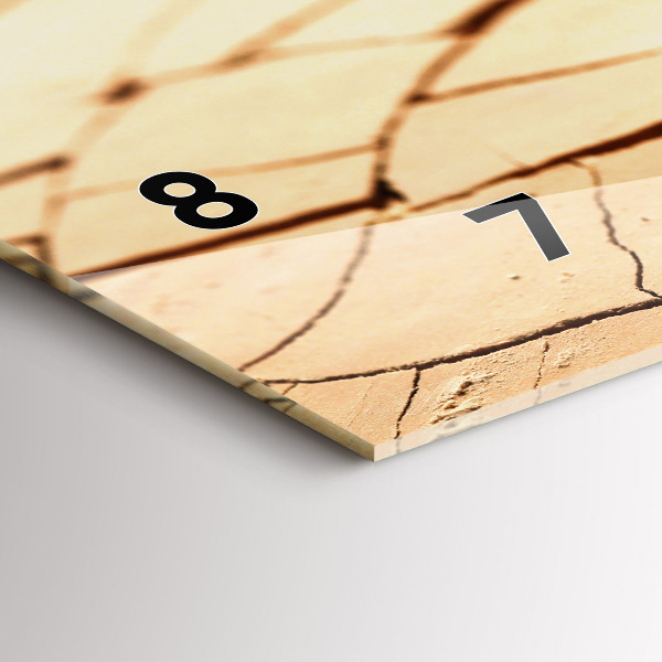 Glass wall clock rectangular A plant in dried-out soil