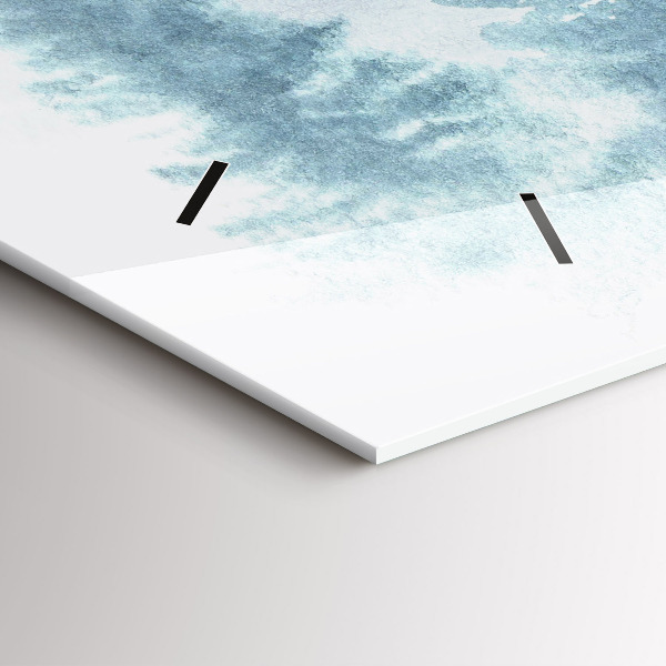 Glass wall clock rectangular Winter forest