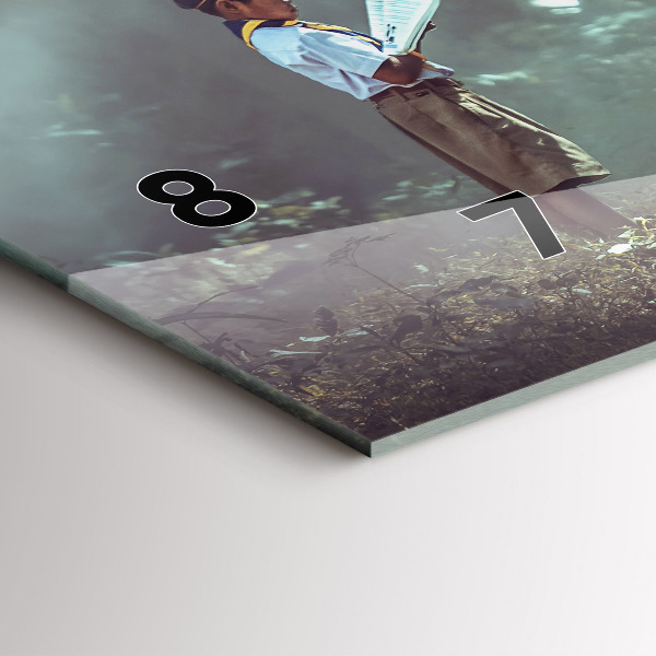 Glass wall clock rectangular A boy is reading a book