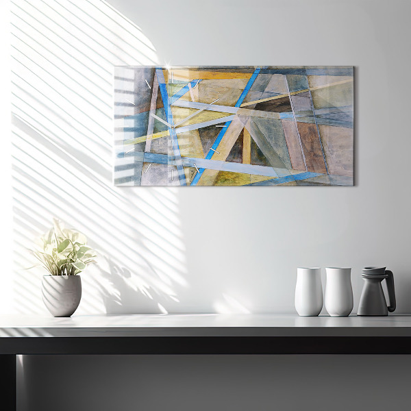 Glass wall clock rectangular Impressionist painting