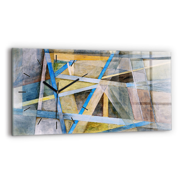 Glass wall clock rectangular Impressionist painting