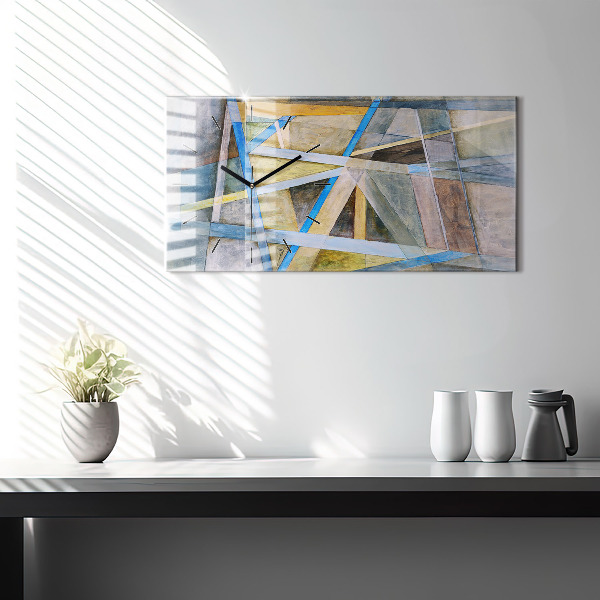 Glass wall clock rectangular Impressionist painting