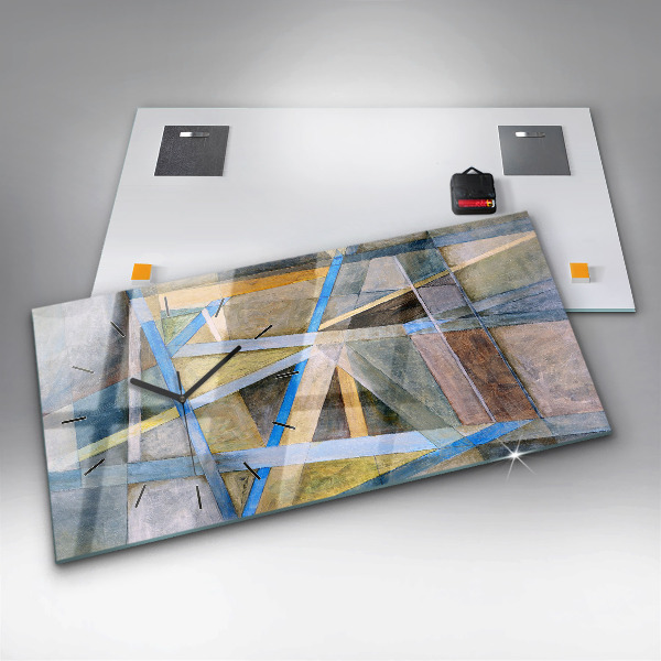 Glass wall clock rectangular Impressionist painting