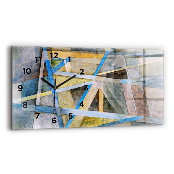 Glass wall clock rectangular Impressionist painting