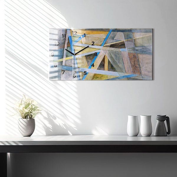 Glass wall clock rectangular Impressionist painting