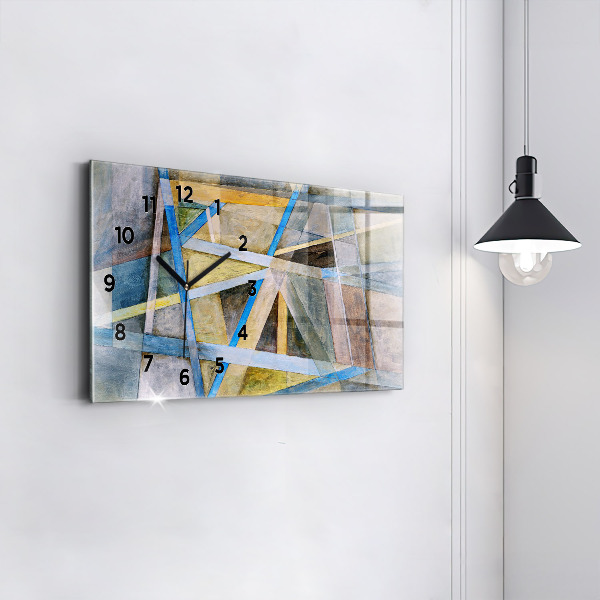 Glass wall clock rectangular Impressionist painting
