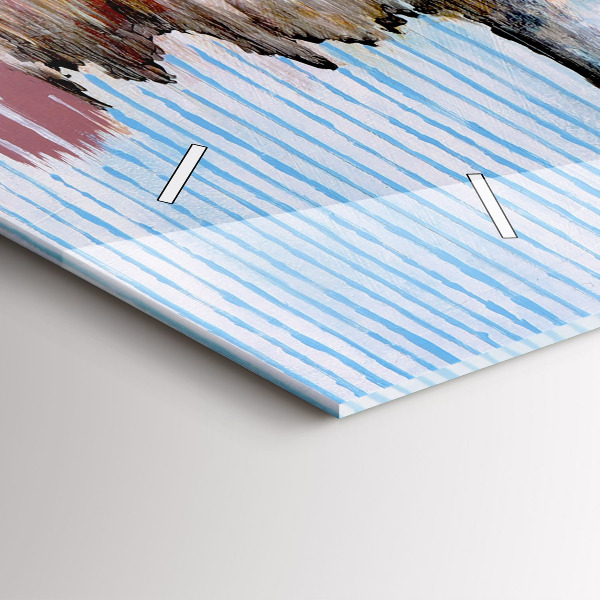 Glass wall clock rectangular Abstraction