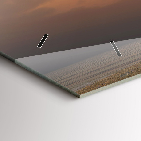 Glass wall clock rectangular Animals Sunset