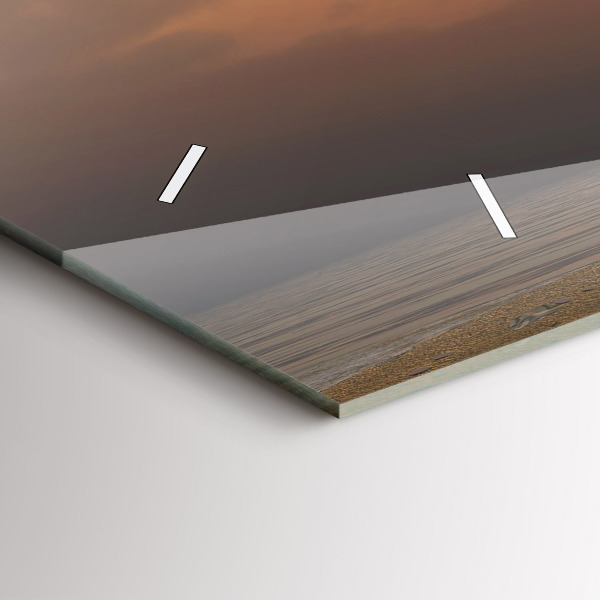 Glass wall clock rectangular Animals Sunset