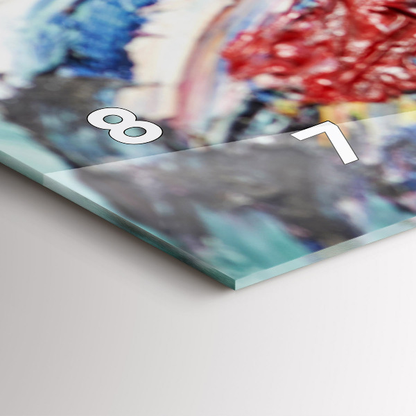 Glass wall clock rectangular Fragment of oil art