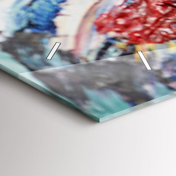 Glass wall clock rectangular Fragment of oil art