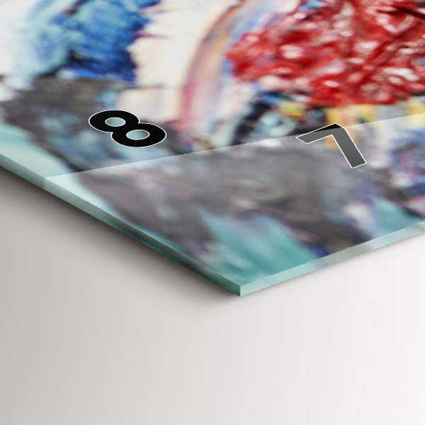 Glass wall clock rectangular Fragment of oil art