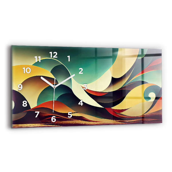 Glass wall clock rectangular Abstract lines background