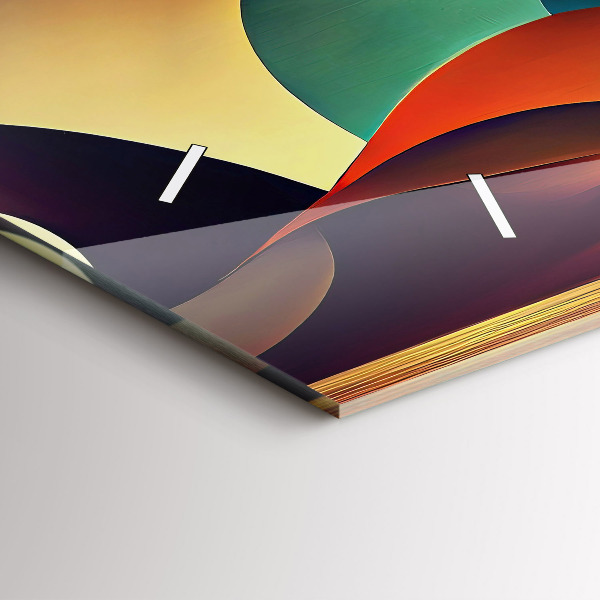 Glass wall clock rectangular Abstract lines background