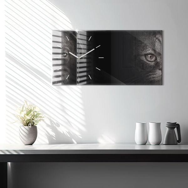Glass wall clock rectangular Scottish Fold Dog and Cat