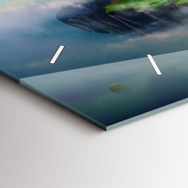 Glass wall clock rectangular Chinese style fantasy scenes