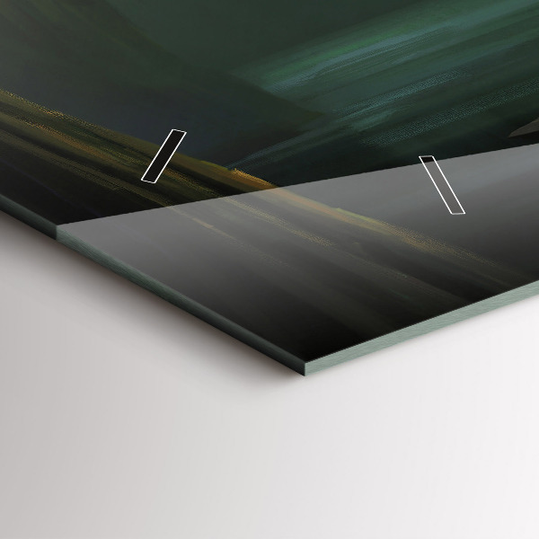 Glass wall clock rectangular Man and Monster in the Swamp