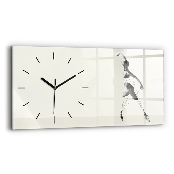 Glass wall clock rectangular Abstract woman dancer