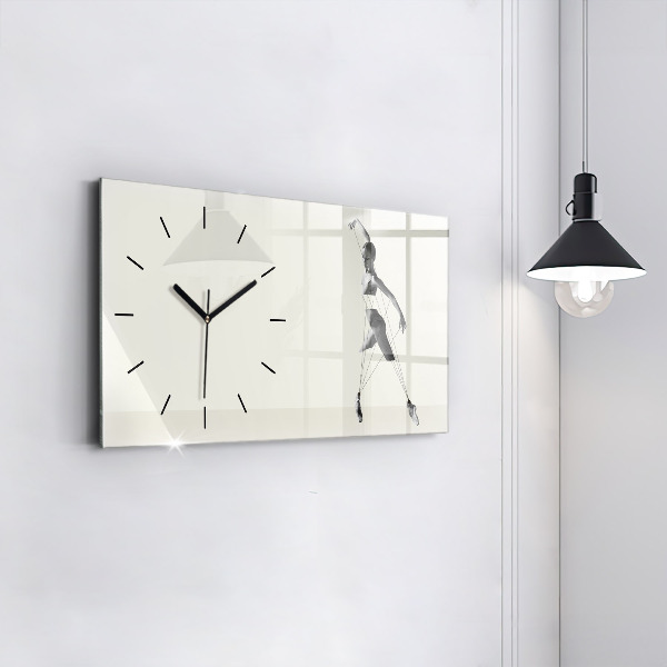 Glass wall clock rectangular Abstract woman dancer