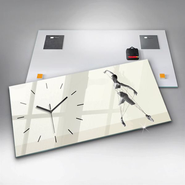 Glass wall clock rectangular Abstract woman dancer